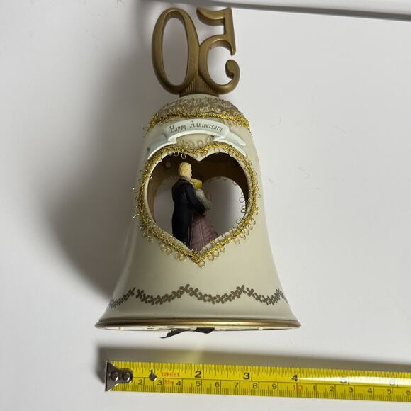 Vintage Enesco 50th Anniversary Bell Music Box Works Bin 2710(01) RARE, GIFT - Picture 3 of 11